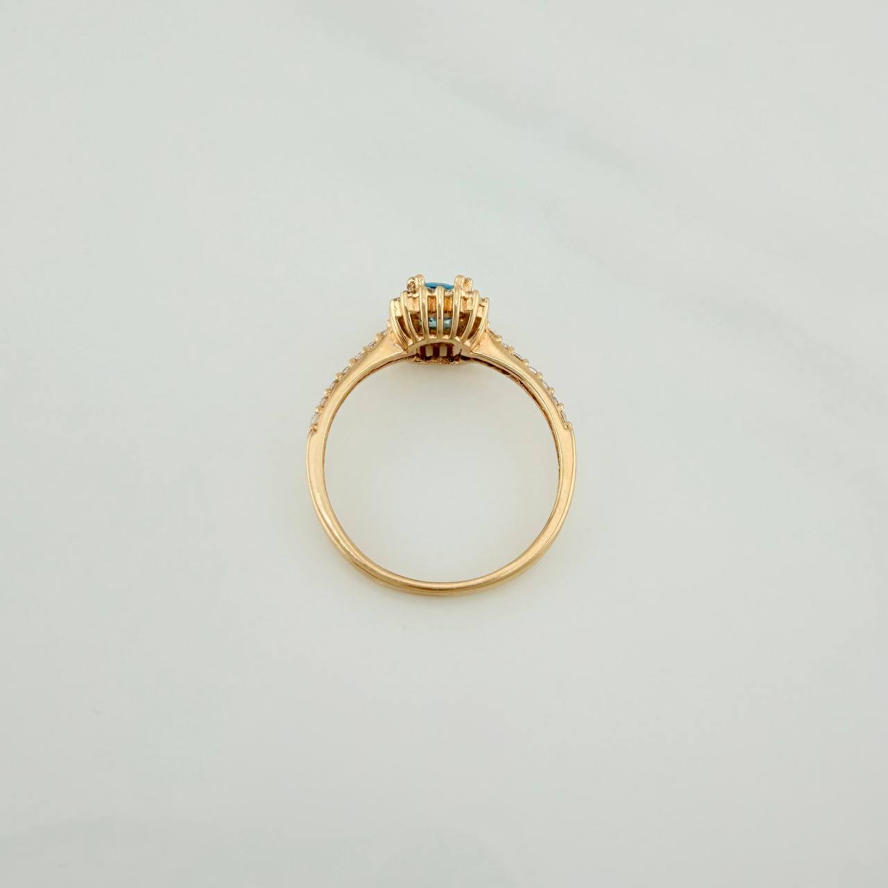 Anillo Halo Marquesina 2.75gr / T7 / Oro Amarillo 18K $