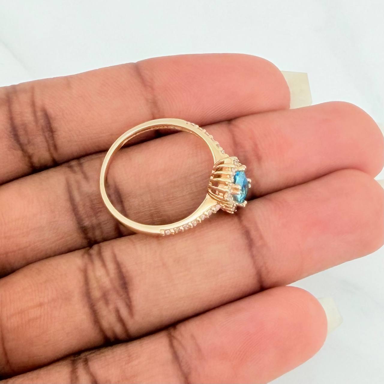 Anillo Halo Marquesina 2.75gr / T7 / Oro Amarillo 18K $