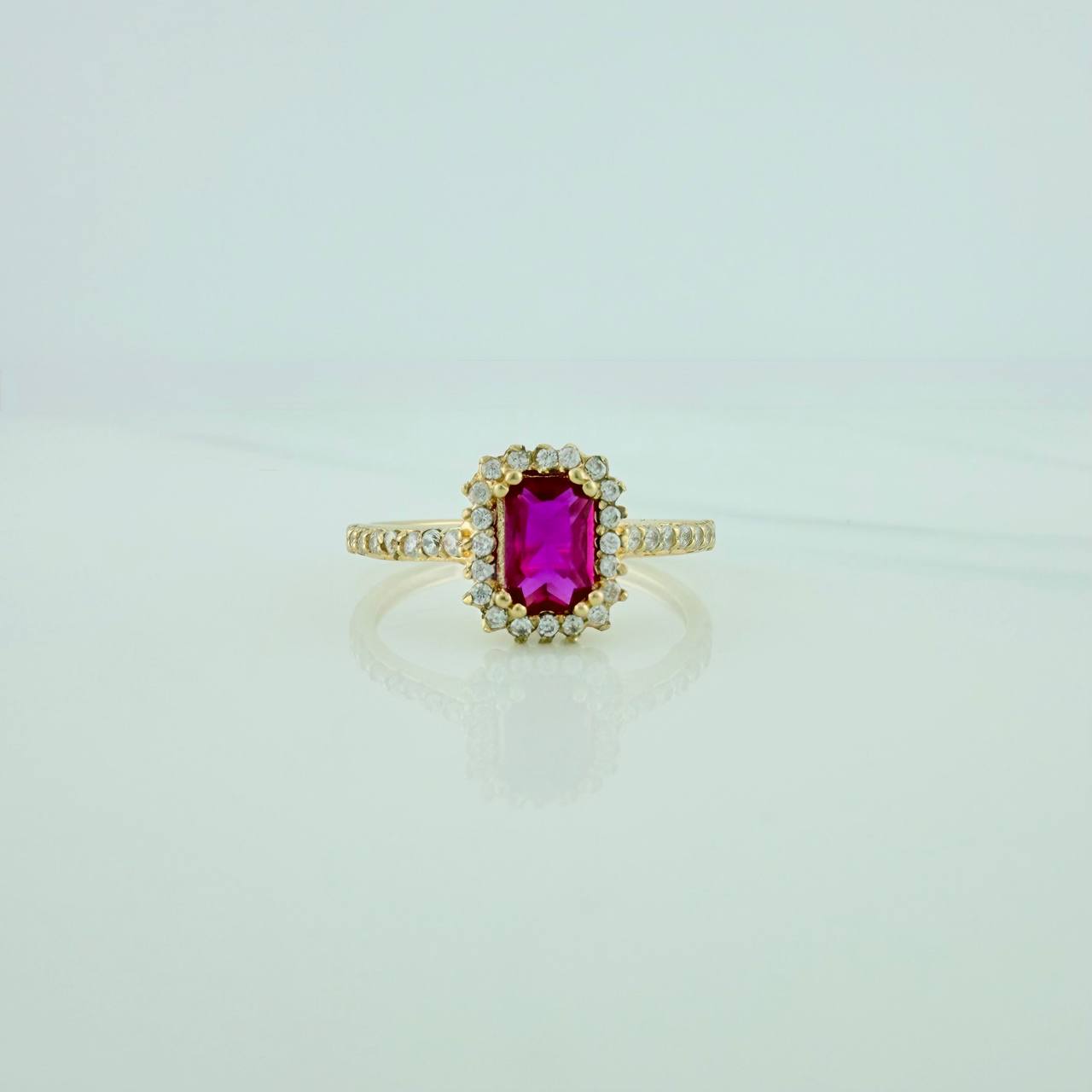 Anillo Halo Marquesina 2.6gr / T7 1/4 / Oro Amarillo 18K