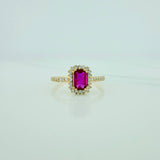 Anillo Halo Marquesina 2.6gr / T7 1/4 / Oro Amarillo 18K