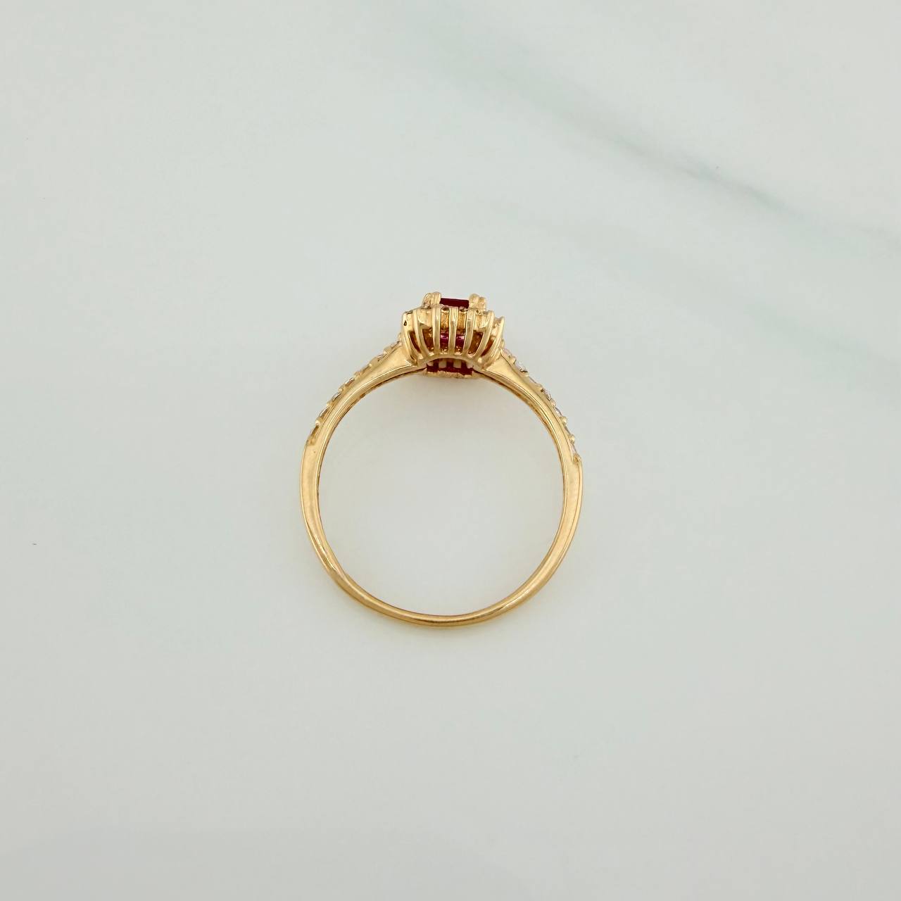 Anillo Halo Marquesina 2.6gr / T7 1/4 / Oro Amarillo 18K