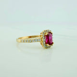 Anillo Halo Marquesina 2.6gr / T7 1/4 / Oro Amarillo 18K