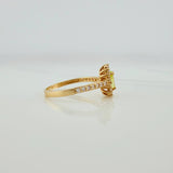 Anillo Solitario Halo Gota 2.25gr / T6 / Oro Amarillo 18K $