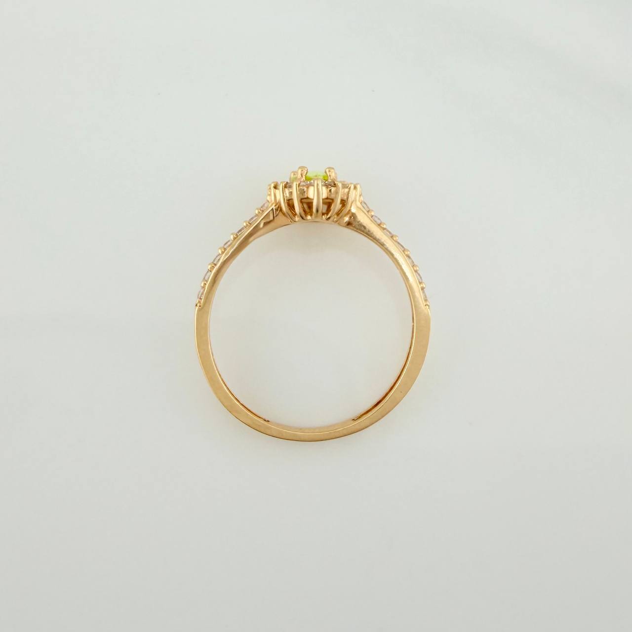 Anillo Solitario Halo Gota 2.25gr / T6 / Oro Amarillo 18K $