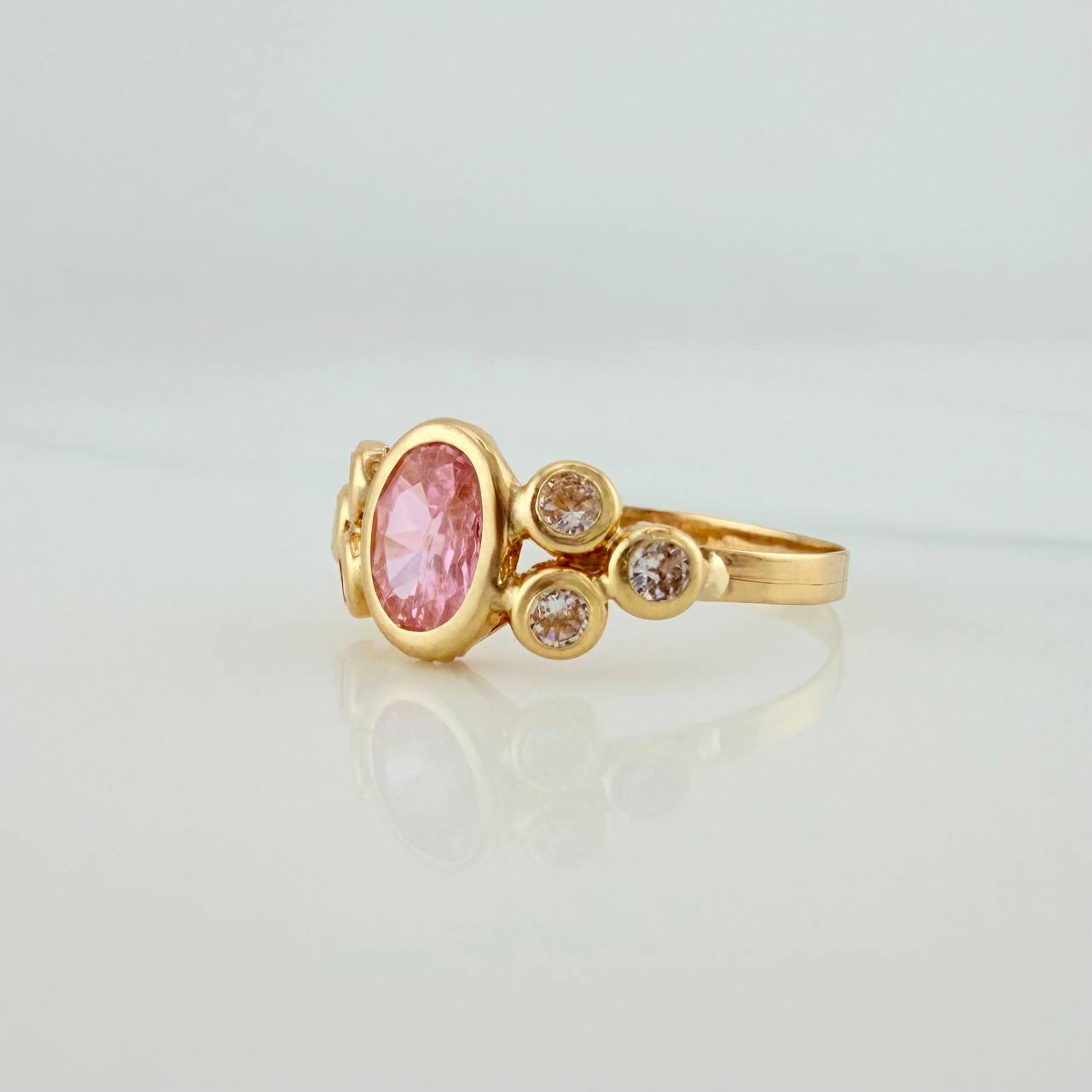 Anillo Ovalo Burbujas 1.4gr / T7 / Oro Amarillo 18K $