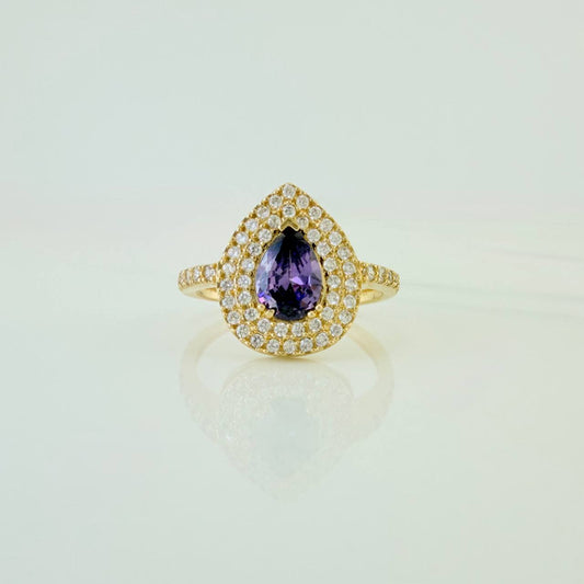 Anillo Halo Gota 2.35gr / T5 3/4 / Oro Amarillo 18K