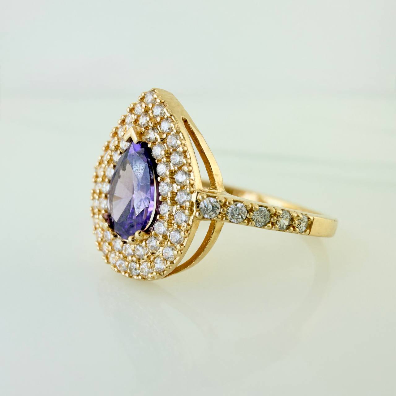 Anillo Halo Gota 2.35gr / T5 3/4 / Oro Amarillo 18K