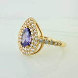 Anillo Halo Gota 2.35gr / T5 3/4 / Oro Amarillo 18K