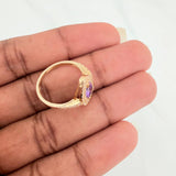Anillo Halo Gota 2.35gr / T5 3/4 / Oro Amarillo 18K