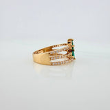 Anillo Flor Tres Lineas 3.85gr / T7 1/2 / Oro Amarillo 18K