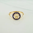Anillo Corona 1.7gr / T7 1/2 / Dos Oros Negro Amarillo 18K