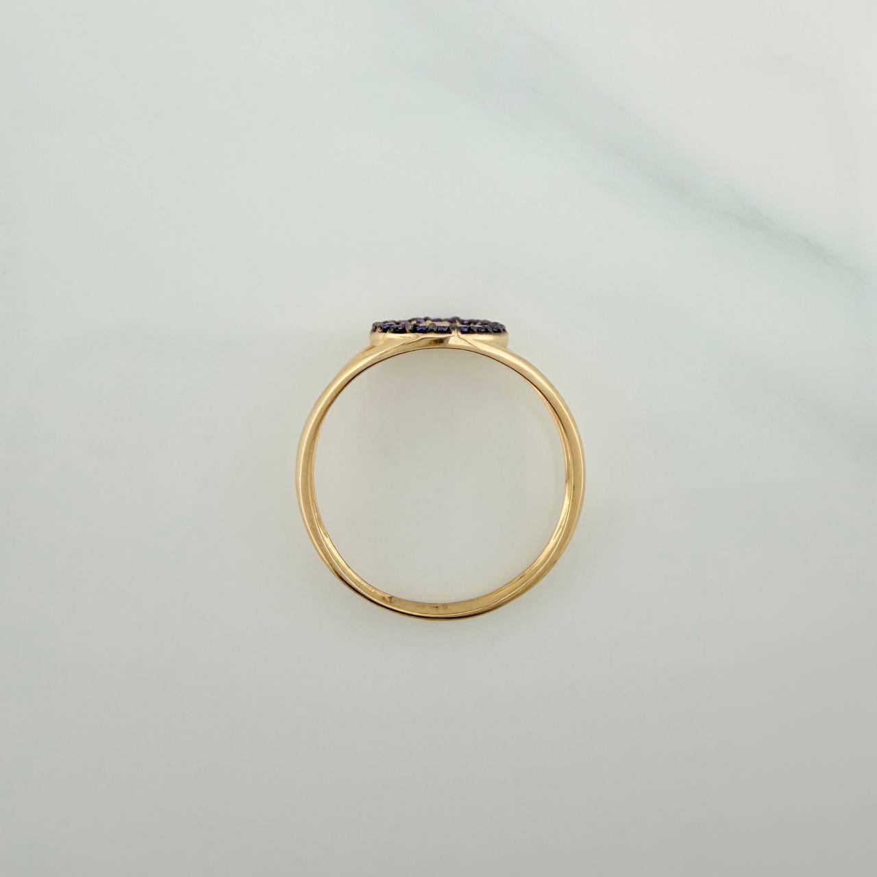Anillo Corona 1.7gr / T7 1/2 / Dos Oros Negro Amarillo 18K