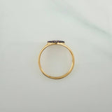 Anillo Corona 1.7gr / T7 1/2 / Dos Oros Negro Amarillo 18K