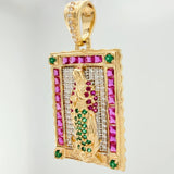 Dije Virgen Guadalupe 7.15gr / 3.6cm / Dos Oros Amarillo Blanco 18K
