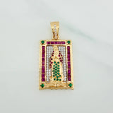 Dije Virgen Guadalupe 7.15gr / 3.6cm / Dos Oros Amarillo Blanco 18K