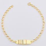 Pulso Bebé Placa Rectangular 1.1gr / 15.5cm / 2.4mm Oro Amarillo 18K *