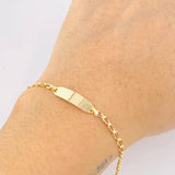 Pulso Bebé Placa Rectangular 1.1gr / 15.5cm / 2.4mm Oro Amarillo 18K *