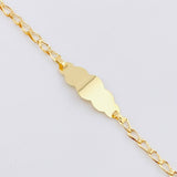 Pulso Bebé Espiga Placa Nube 1.15gr / 16cm / 2.5mm Oro Amarillo 18K *