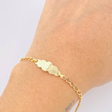 Pulso Bebé Espiga Placa Nube 1.15gr / 16cm / 2.5mm Oro Amarillo 18K *