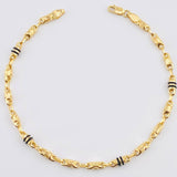 Pulso Rustico Cilindro Diamantado 5.15gr / 21.5cm / 3.9mm Oro Amarillo 18K *