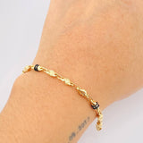 Pulso Rustico Cilindro Diamantado 5.15gr / 21.5cm / 3.9mm Oro Amarillo 18K *