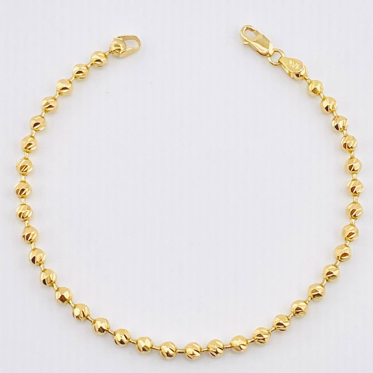 Pulso Militar Diamantado 5.2gr / 18cm / 3.3mm Oro Amarillo 18K *