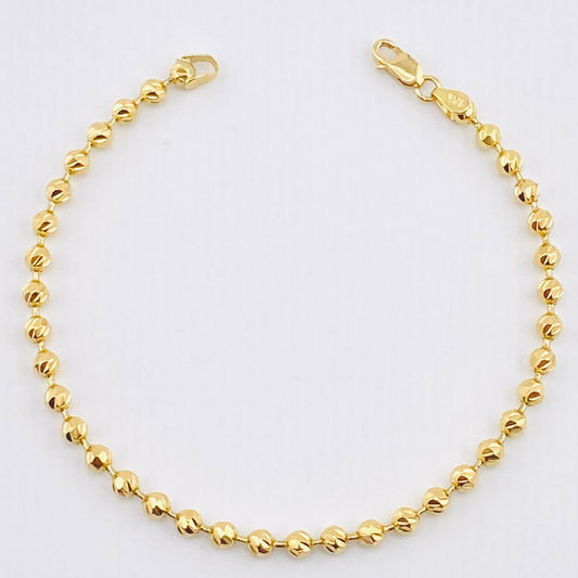 Pulso Militar Diamantado 5.2gr / 18cm / 3.3mm Oro Amarillo 18K *