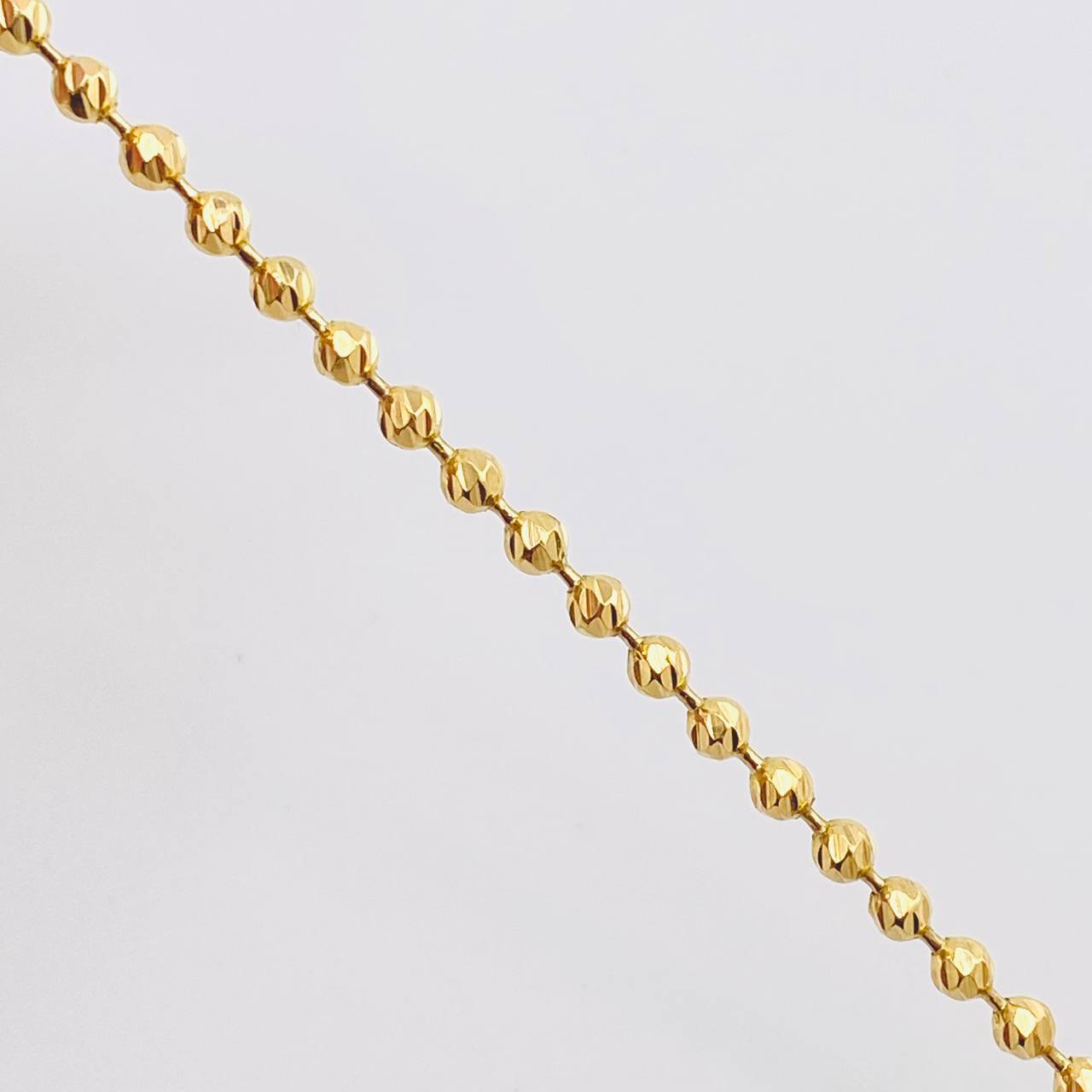 Pulso Militar Diamantado 5.2gr / 18cm / 3.3mm Oro Amarillo 18K *