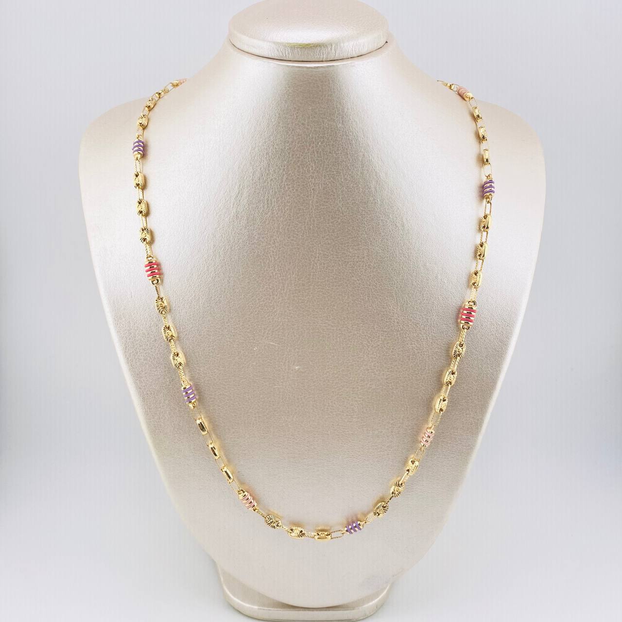 Cadena Rustica cauchos 12.9gr / 60cm / 5.1mm Oro Amarillo 18K *