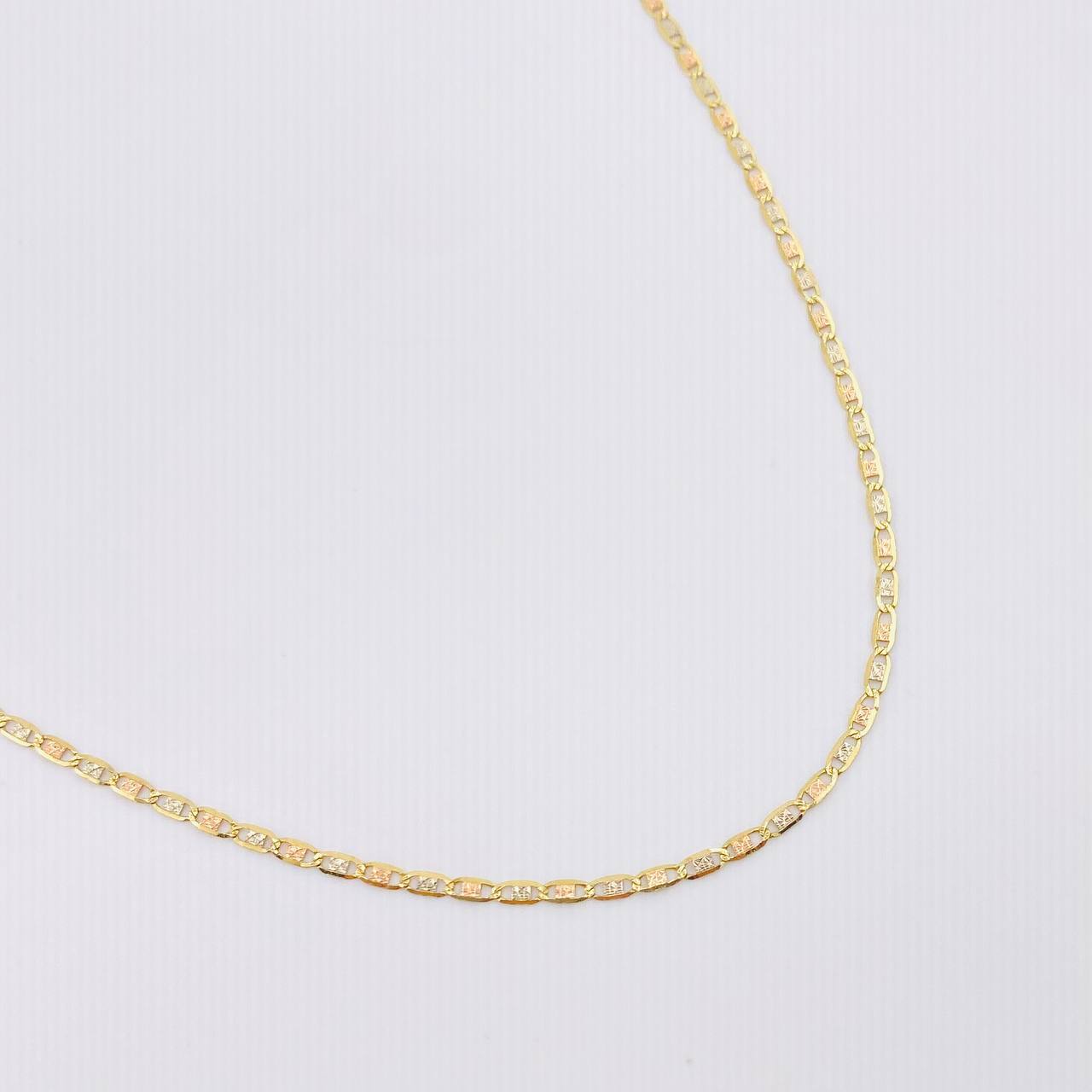 Cadena Plana Diamantada 1.45gr / 35cm / 1.6mm Tres Oros +3 18K *