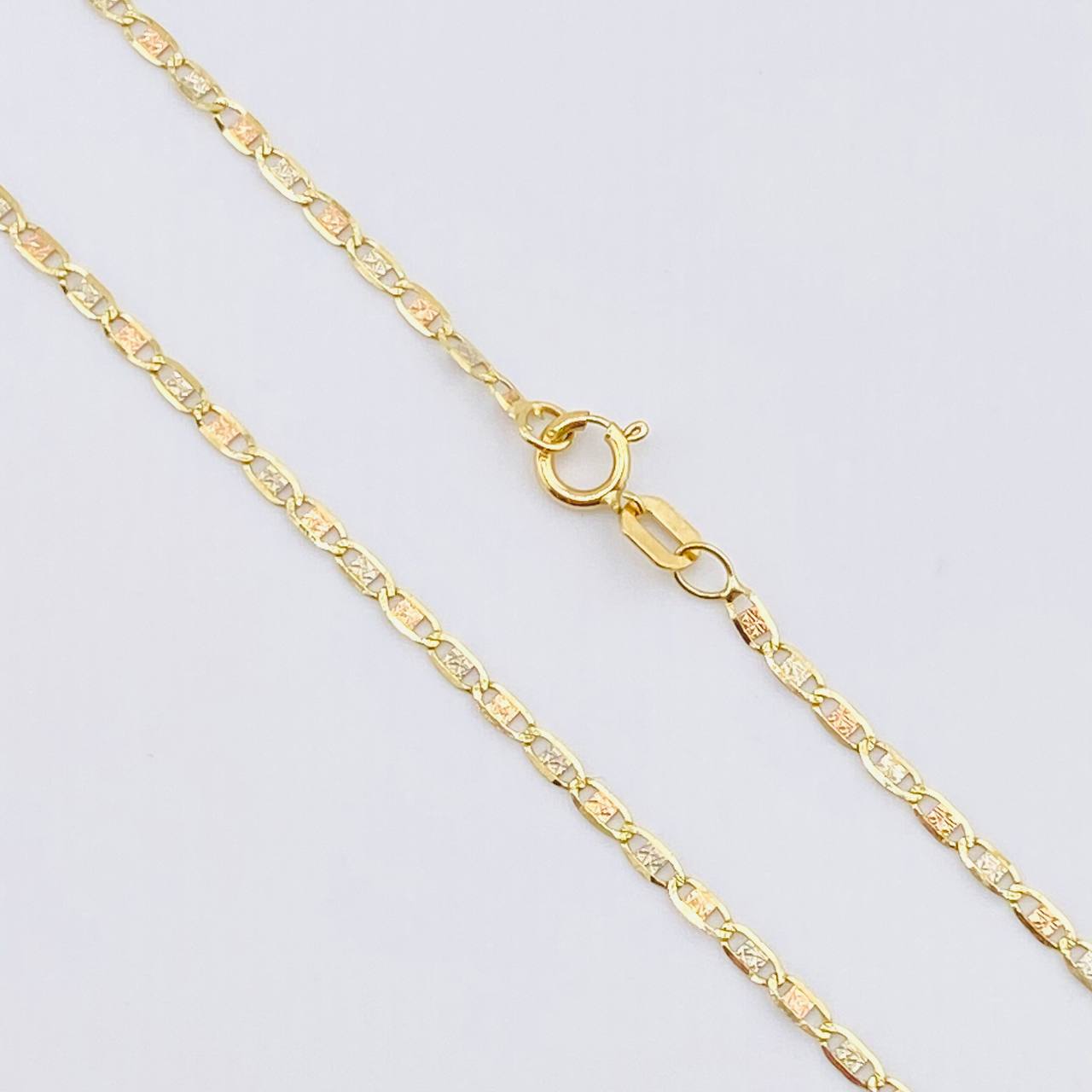 Cadena Plana Diamantada 1.45gr / 35cm / 1.6mm Tres Oros +3 18K *