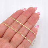 Cadena Plana Diamantada 1.45gr / 35cm / 1.6mm Tres Oros +3 18K *