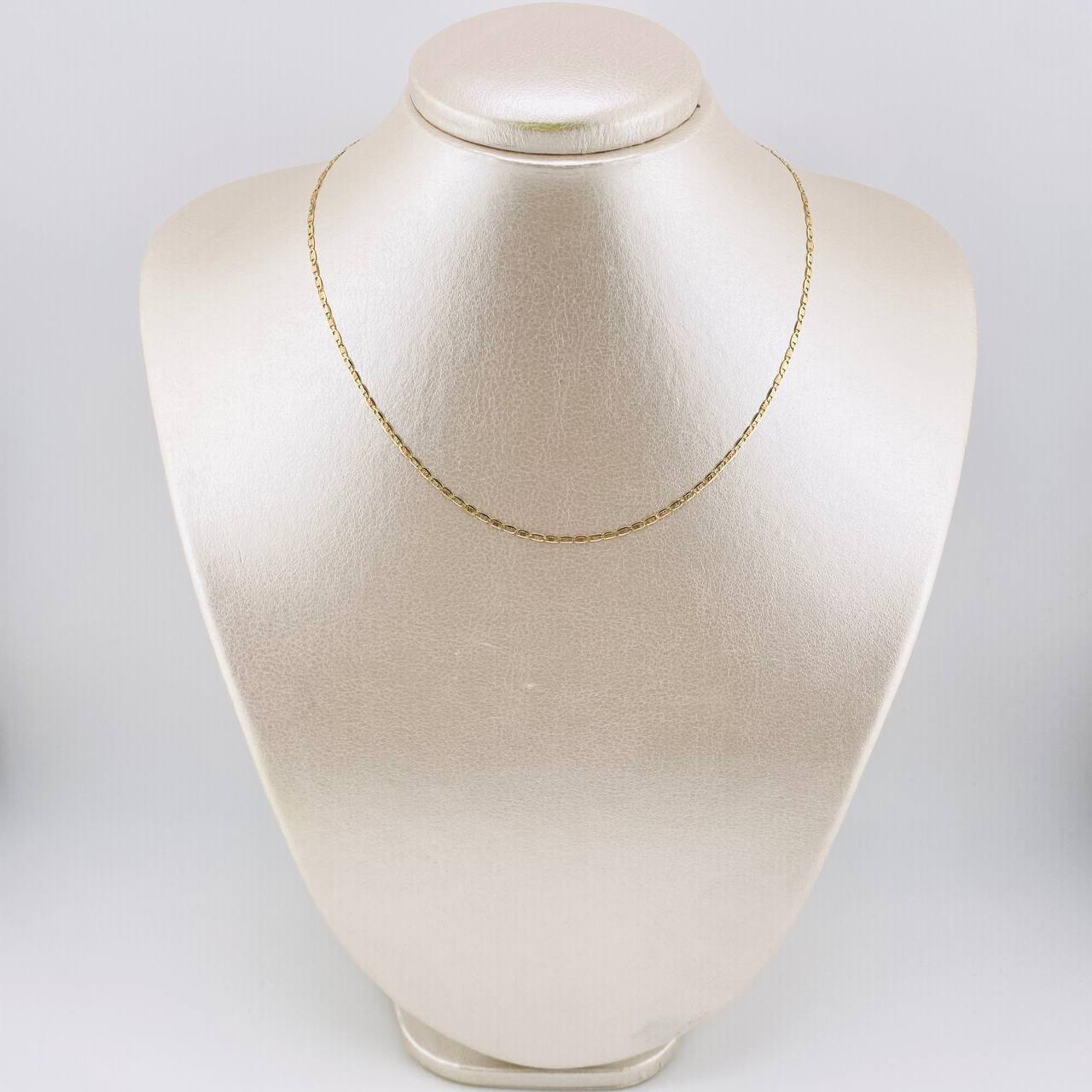 Cadena Plana Diamantada 1.45gr / 35cm / 1.6mm Tres Oros +3 18K *