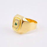 Anillo Recuadro Hexagonal Mate 3.9gr / T10 3/4 / Oro Amarillo 18K *