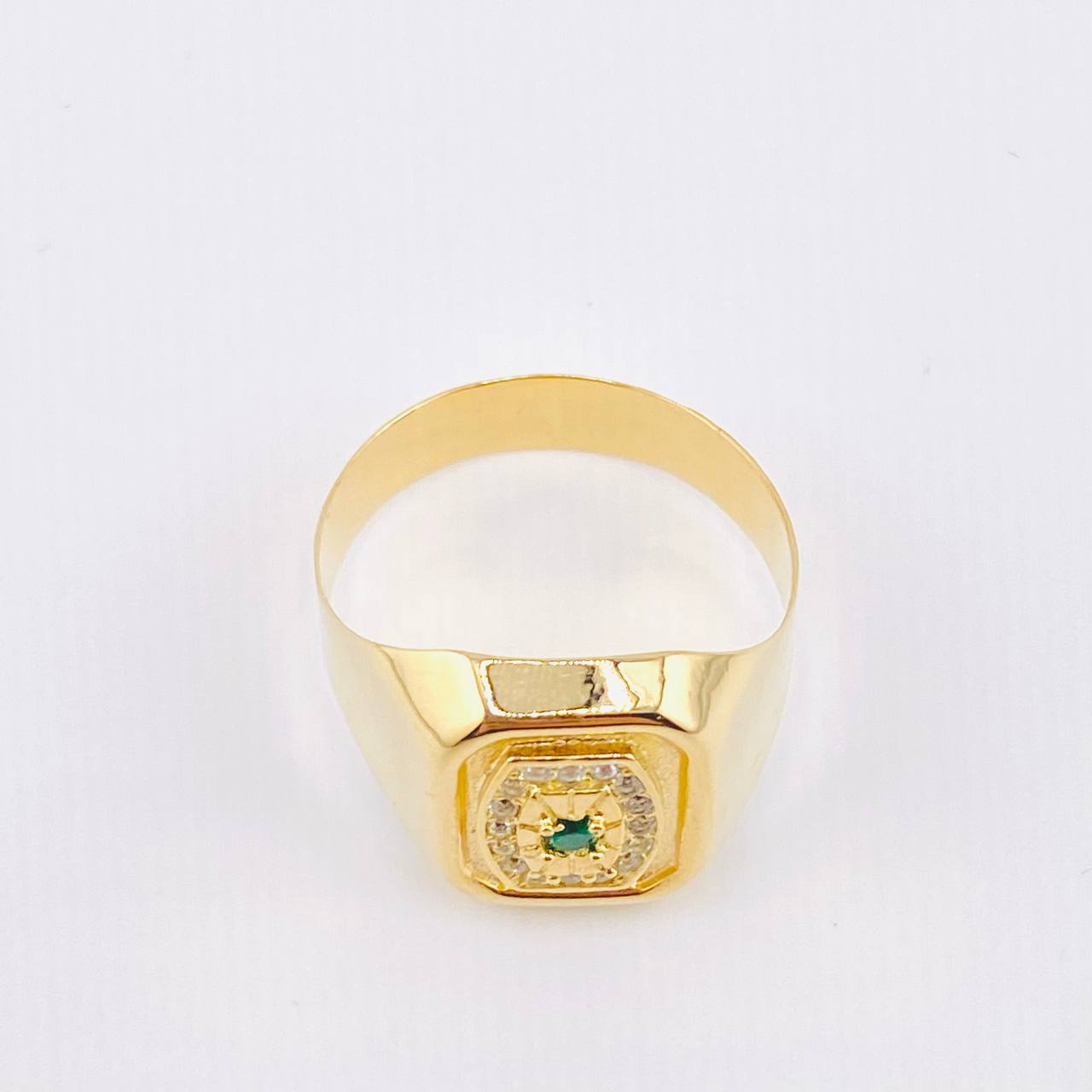 Anillo Recuadro Hexagonal Mate 3.9gr / T8 / Oro Amarillo 18K *