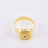 Anillo Recuadro Hexagonal Mate 3.9gr / T8 / Oro Amarillo 18K *