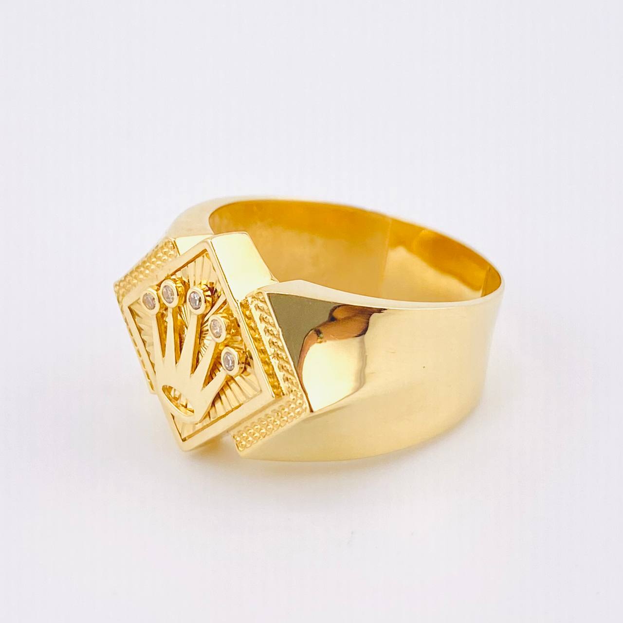 Anillo Rombo Corona 5.15gr / T10 3/4 / Oro Amarillo 18K *