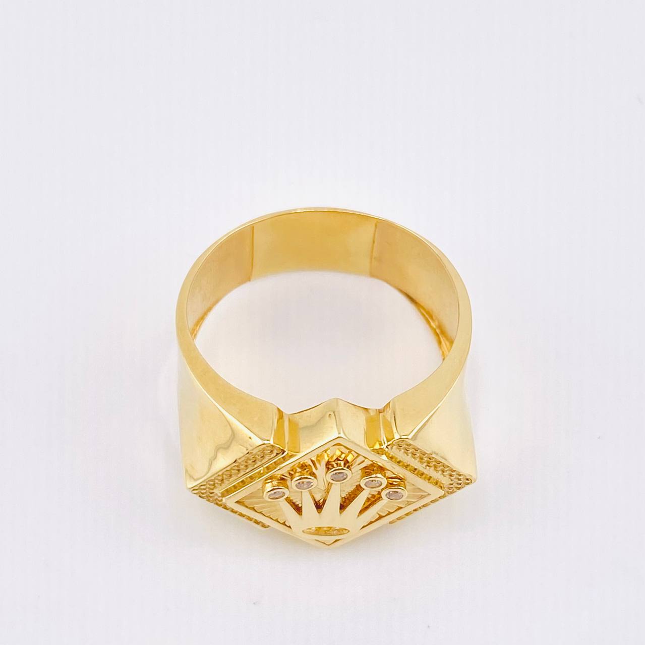 Anillo Rombo Corona 5.15gr / T10 3/4 / Oro Amarillo 18K *