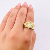 Anillo Rombo Corona 5.15gr / T10 3/4 / Oro Amarillo 18K *