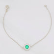 Pulso Halo Circular Esmeralda 0.38pts 2.15g / 17.05cm / 0.94mm Plata 925
