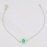 Pulso Halo Circular Esmeralda 0.38pts 2.15g / 17.05cm / 0.94mm Plata 925