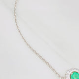 Pulso Halo Circular Esmeralda 0.38pts 2.15g / 17.05cm / 0.94mm Plata 925