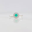 Anillo Halo Circular Esmeralda 0.15pts 1.1g / T9 Plata 925