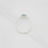 Anillo Halo Circular Esmeralda 0.15pts 1.1g / T9 Plata 925