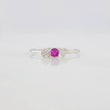Anillo Corazones Rubí 10pts 0.65g / T6 1/2 Plata 925