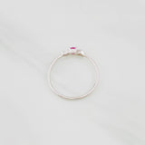 Anillo Corazones Rubí 10pts 0.65g / T6 1/2 Plata 925