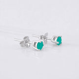 Topos Tres Garras Esmeralda 50pts 0.75g / 4.37mm Plata 925