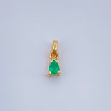 Dije Lagrima Esmeralda 0.3gr / 1cm / Oro Amarillo 18K %