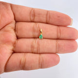 Dije Lagrima Esmeralda 0.3gr / 1cm / Oro Amarillo 18K %