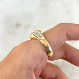 Anillo Cruz 6.8gr / T10 1/4 / Ovalado Circones Blancos Tres Oros *
